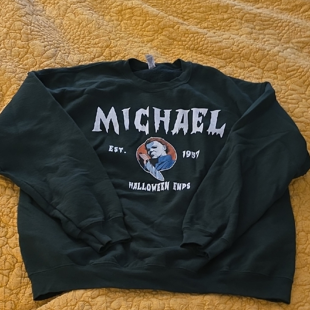 Michael Myers Dark Green Halloween Crewneck Sweater